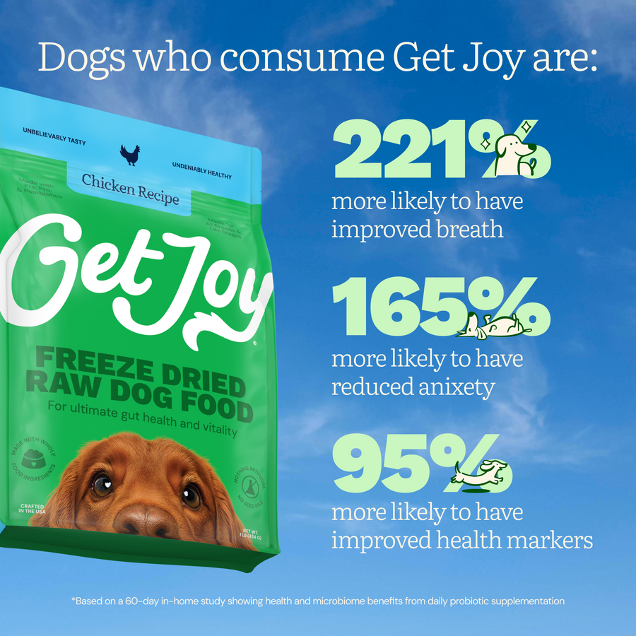 Get Joy Freeze-Dried Raw Chicken — key nutrition stats and gut health benefits