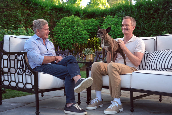 Neil Patrick Harris, Get Joy co-owner, outdoors with his dog