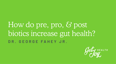 How do pre, pro, & post biotics increase gut health?