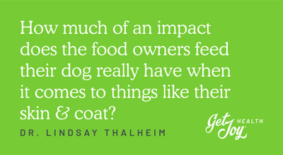 How much of an impact does the food owners feed their dog really have when it comes to things like their skin & coat?