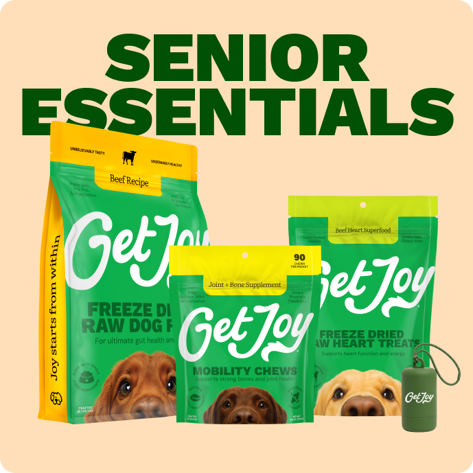 Get Joy Senior Essentials Bundle — Beef Freeze-Dried Raw Meals and Mobility Chews | 