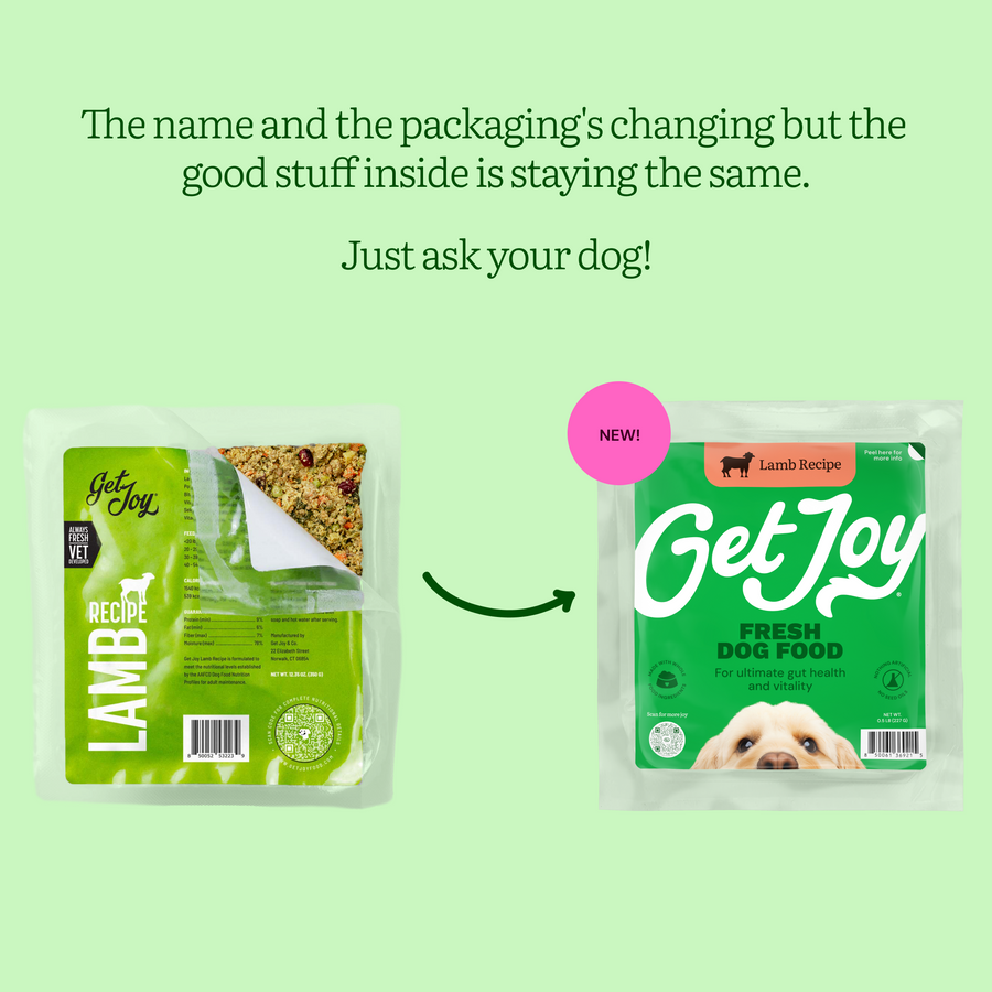 Get Joy Fresh Dog Food Lamb — new recipe packaging