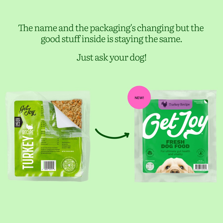 Get Joy Fresh Dog Food Turkey — new recipe packaging