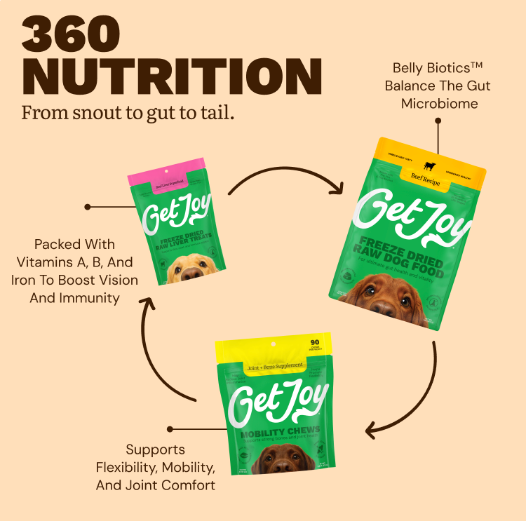 Get Joy Active Dog Bundle — Beef recipe freeze-dried raw dog food with supplements | 